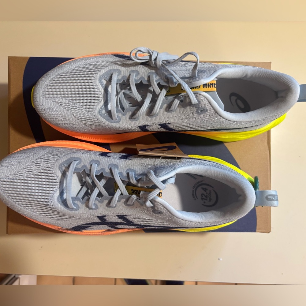 Asics super blast 2 Paris, cool gray safety yellow men’s size 11.5
